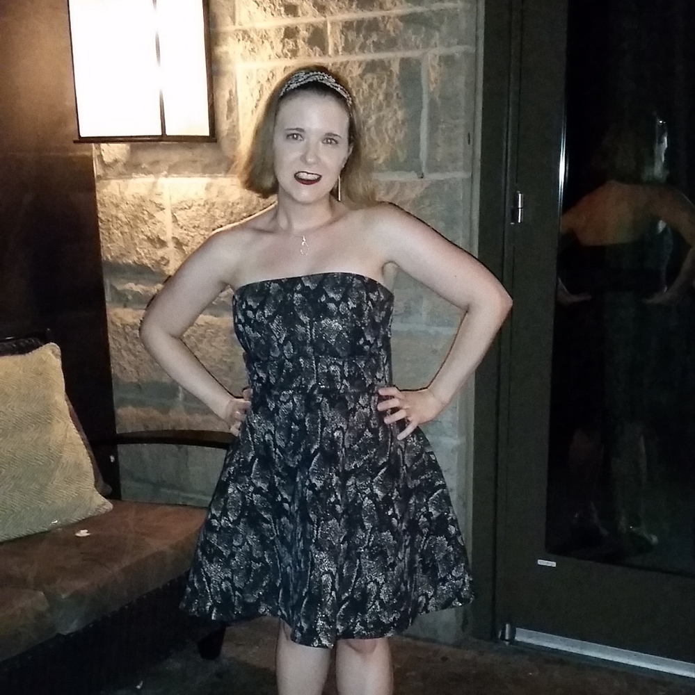 Chic Express Snake Print Strapless Dress